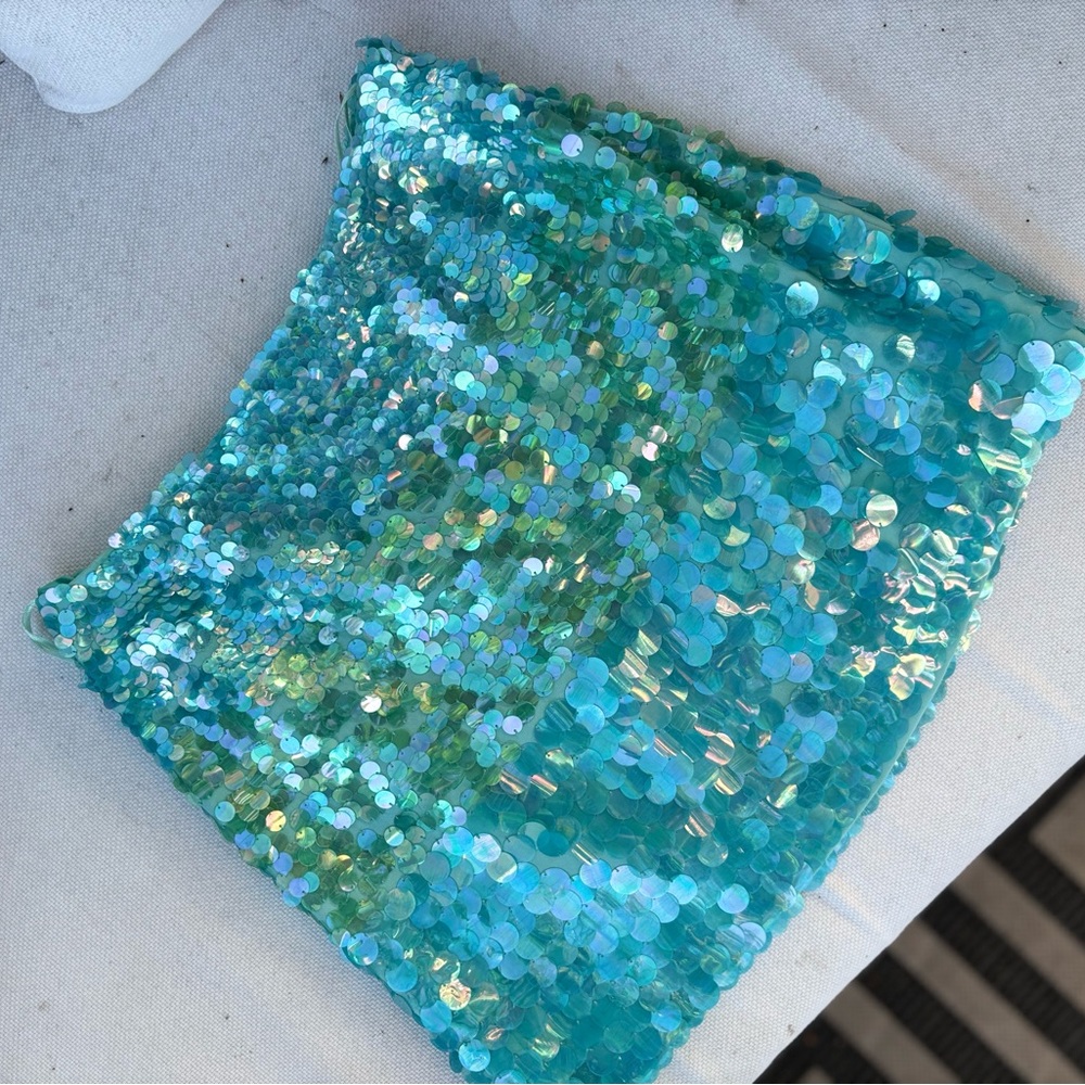 Cache Aqua Sequin Skirt